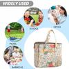 Insulated Picnic Bag with Handle Zipper Top Reusable Canvas Bag Multifunctional Cooler Bag Picnic Hiking Food Thermal Insulated Bag Outdoor