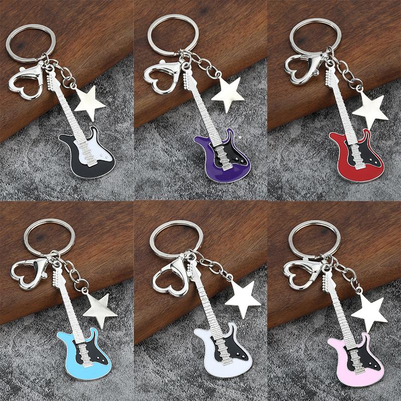 Креативный классический мини рок Электроакустическая гитара Форма Брелок Подвеска Украшения для рюкзака Аксессуары Подарки