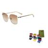 GUCCI Metal Butterfly Frame Vintage Sunglasses Women's Champagne
