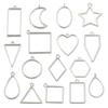 Яркие Серебряные DIY Подвески-Шармы для Украшений: 16 стилей дизайна: Луна, Круг и Сердце