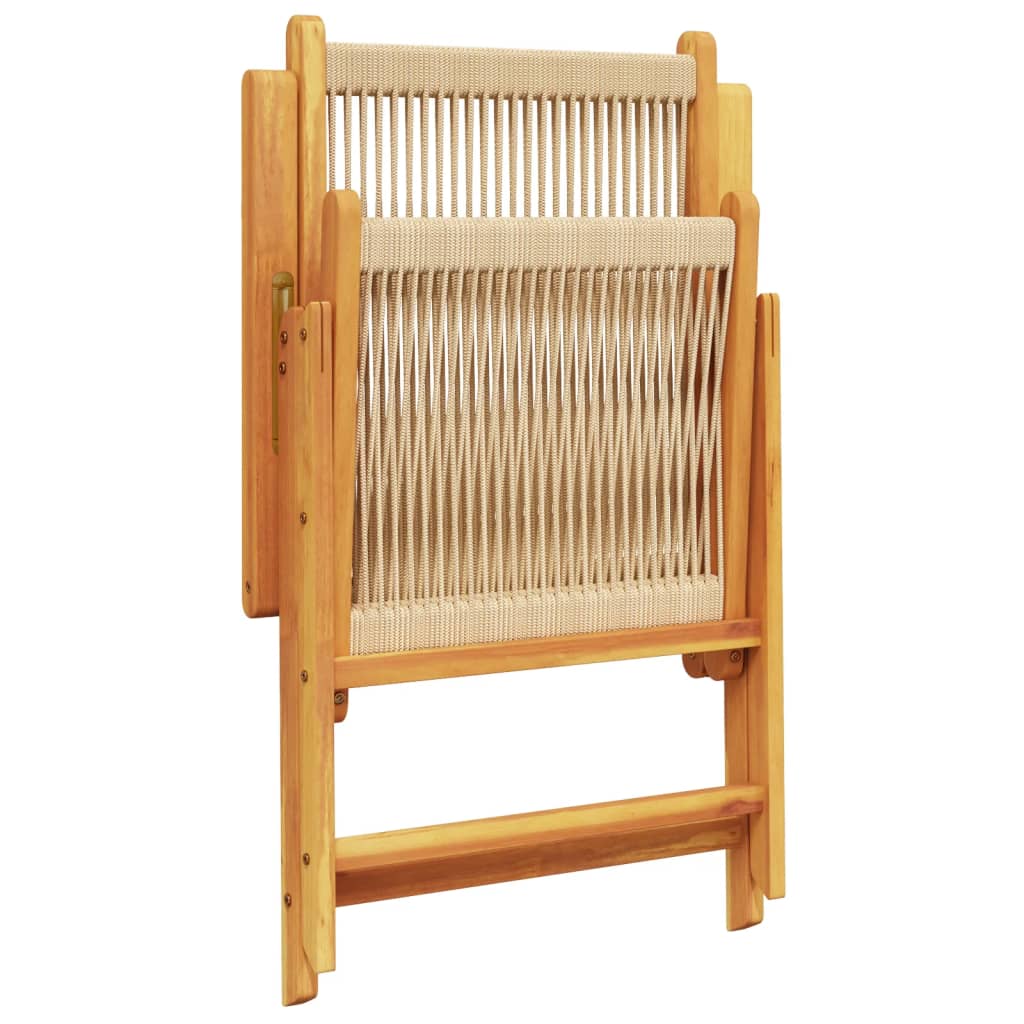Garden Chairs 2 pcs Beige Solid Acacia Wood and Polypropylene