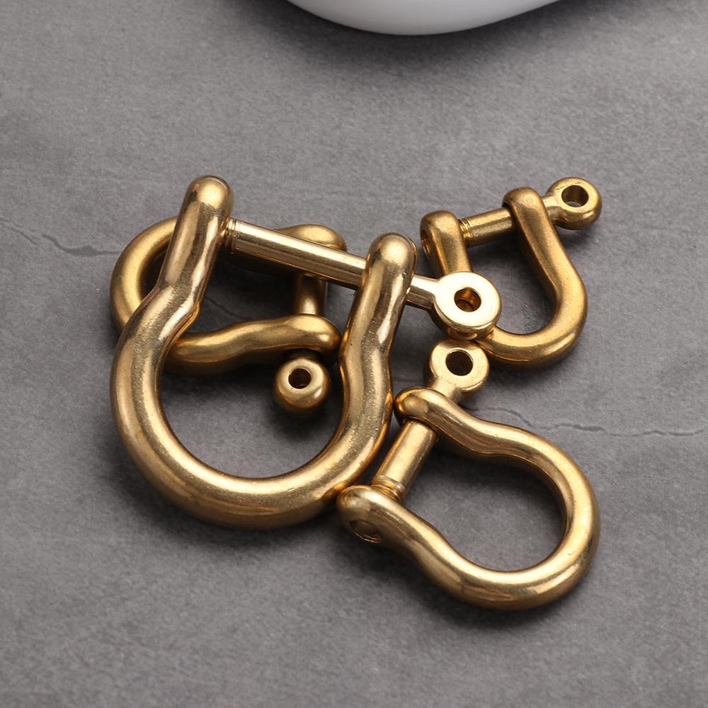 Винтовой соединительный соединитель скоба брелок D-образные скобы кольцо для ключей твердый латунный карабин брелок крючок