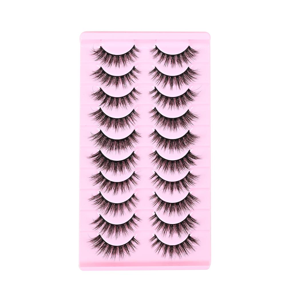 10 Pairs of Thick False Eyelashes Three-dimensional Curled Fluffy Horn-shaped Cat Eyelashes 2026