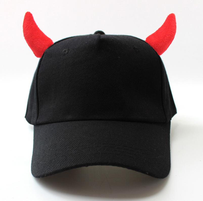 Horn Demon Ear Baseball Cap 6-Panel Adjustable Unisex Spring Autumn Korean Fashion Manufacturers
