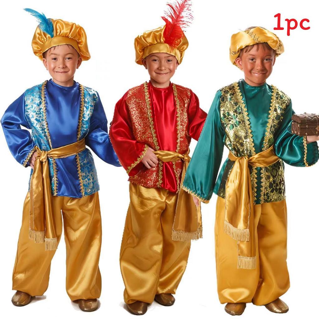 Aladdin Costume For Kids With Polyester Fabric For Stage Performance And Halloween Cosplay