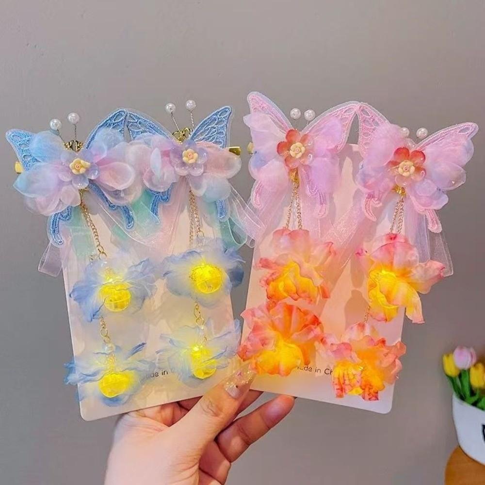 2pcs/set Extra Large Faux Flower Hairpin Silk Ancient Hair Ornaments  Children's Use