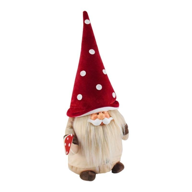652F Portable Handmade Dwarf Gnomes Mushroom Gnomes for Tabletop Christmas Decors