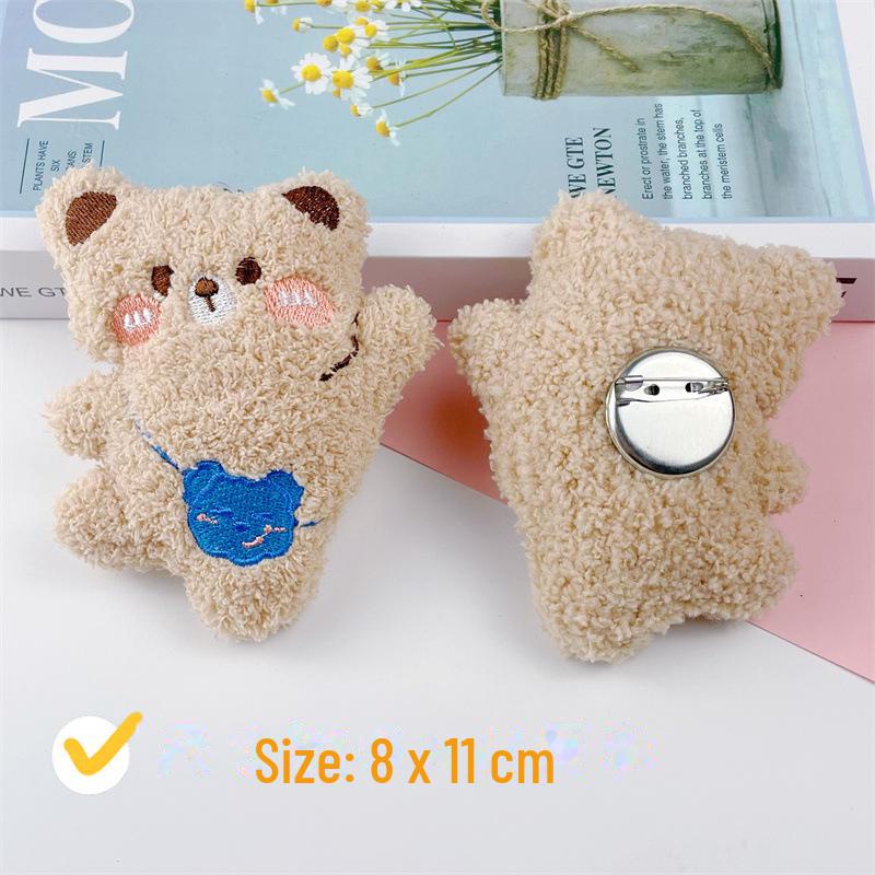 Плюшевый медведь брошь-подвеска для сумки, шарфа, одежды - милый мультяшный дизайн