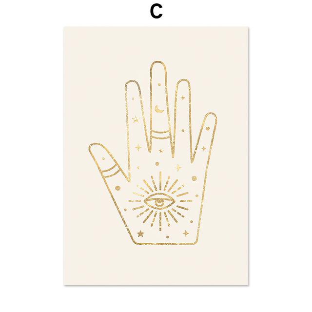 Гадание Созвездие Луны Небо Palm Reed скандинавское искусство настенные постеры и принты холст картины для декора гостиной