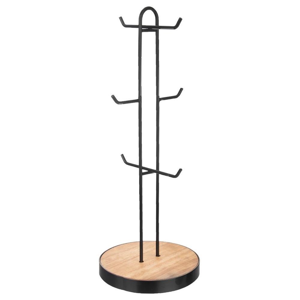 Black metal stand for cups and mugs RADKA 15.5x40 cm