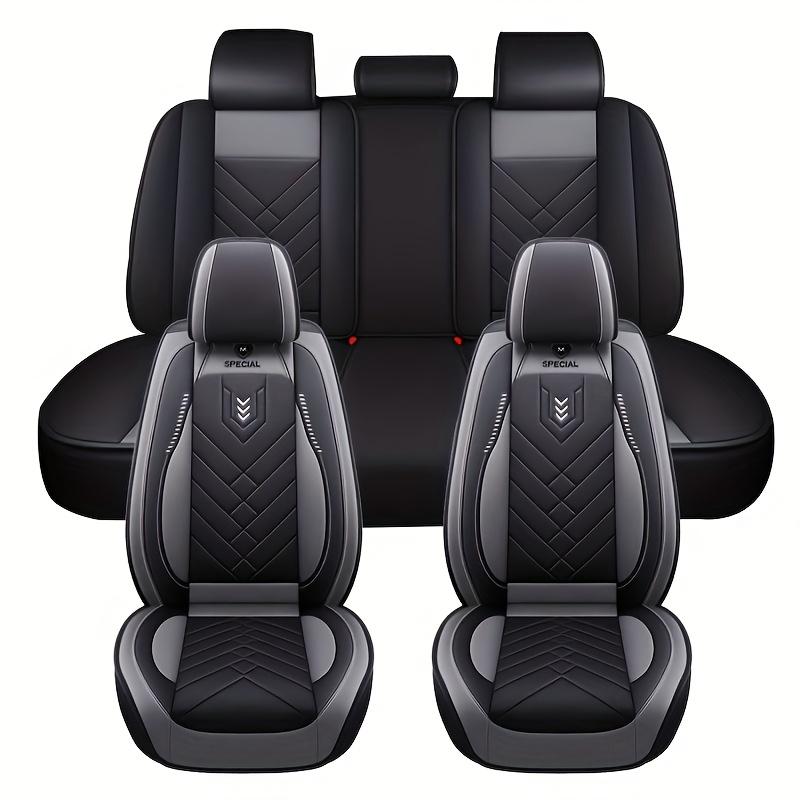 Полный комплект чехлов для автомобильных сидений Роскошные чехлы для автомобильных сидений из искусственной кожи, Универсальные протекторы с полным покрытием Удобные и прочные