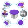 1/6Pcs Dipping Cup Stainless Steel Sauce Cup with Leakproof Lid 70ml Reusable Condiment Container