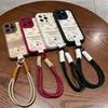 Роскошные чехлы для телефонов с ремешком на запястье 'Камелия' для iPhone 13 11 14 15 Plus 12 16 Pro Max X XR XS 15pro MAX Чехол Силиконовый чехол со шнурком