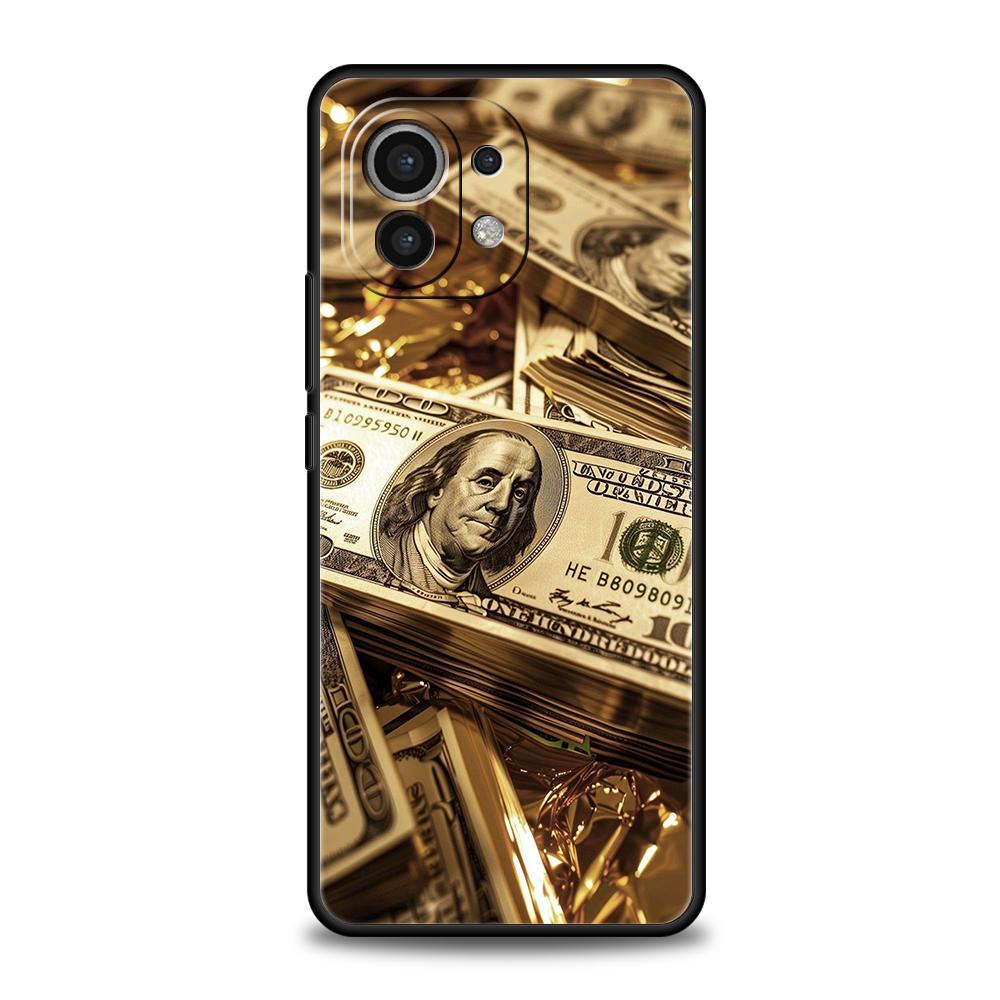 USD Dollar Cash Luxury Phone Case Cover for Xiaomi Mi 15 14 13 12 11 Ultra 14T 13T 12T 11T 10T Pro Lite 5G Shockproof Soft Capas