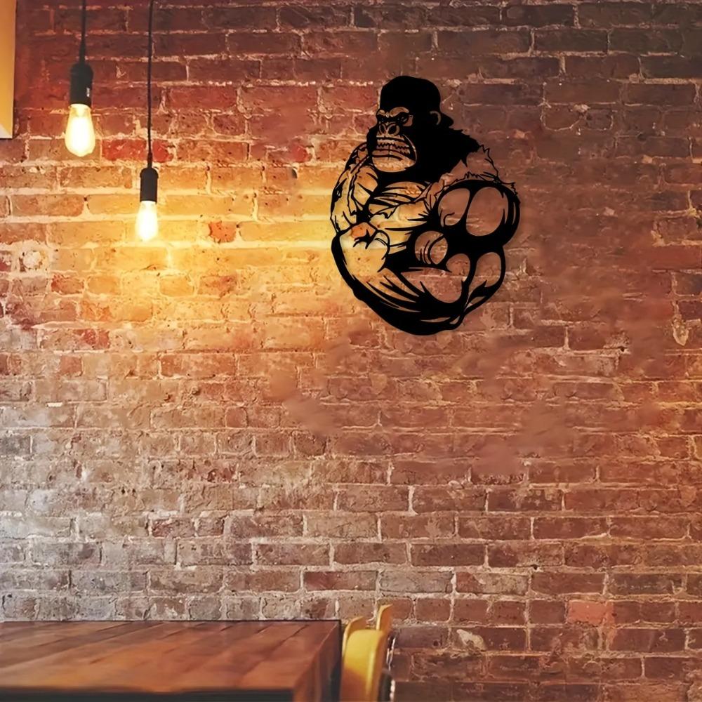 Креативные поделки из железа в виде мускулистого орангутана — уникальный декор для дома и улицы, идеально подходит для украшения гостиной и стен на улице