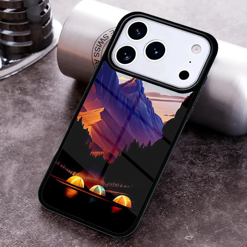 Чехол для телефона 'Природа Кемпинг Искусство' для iPhone 17 16 15 Pro Max Air 14 13 12 11 Plus Ударопрочный Capa Чехол
