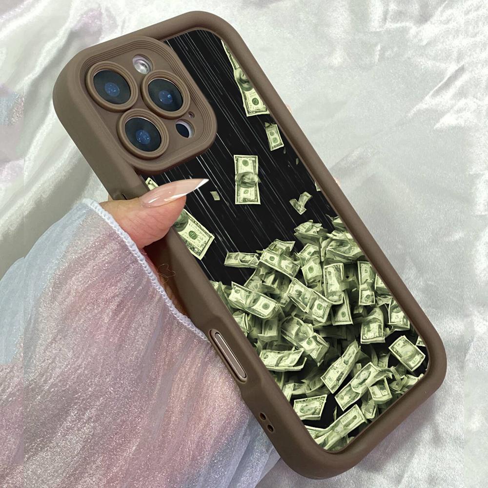 JT240 Падающие деньги для iPhone 17 16 15 14 13 Pro Max Samsung S26 S25 Ultra A17 A16 A07 A56 A36 A15 A14 A13 Xiaomi 15T Redmi 15c Note 14 13 Мягкий чехол