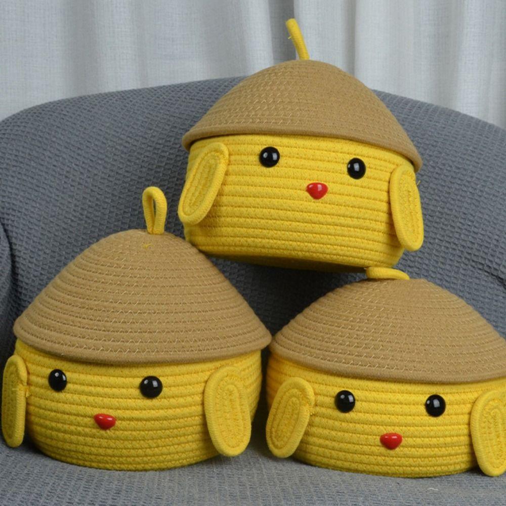 Cartoon Sorting Storage Basket Handmade Organizing Basket Desktop Storage Box  Coffee Table