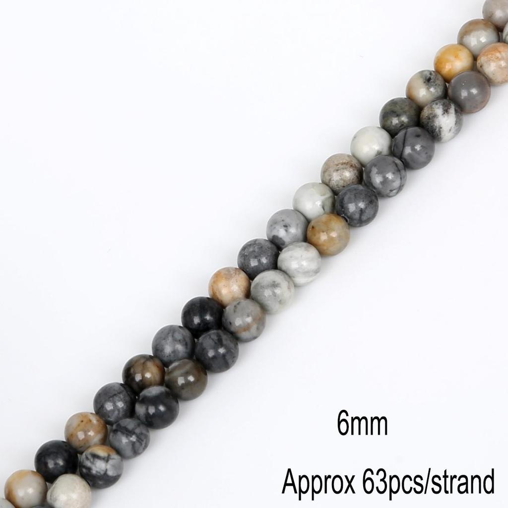 4/6/8/10/12 мм бусины из натурального камня круглые великолепные матовые свободные бусины Пикассо для изготовления ювелирных изделий своими руками ожерелье браслет