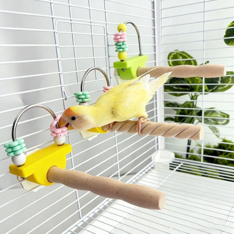 Durability Wooden Parrots Gym Interactively For Climbing Jumping And Playing Helps Prevent Boredom In Pet Birds