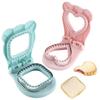 Zayookey Sandwich Mold Sealer/Cutter Press, Heart, Pink, Square, Blue, Set of 2, Bento Box Making, Bread Cutter, Small Sandwich Making, Bread Cutter,
