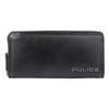 Police Edge Round Zipper Long Wallet with Coin Purse, PA-58002, Black, Size 10