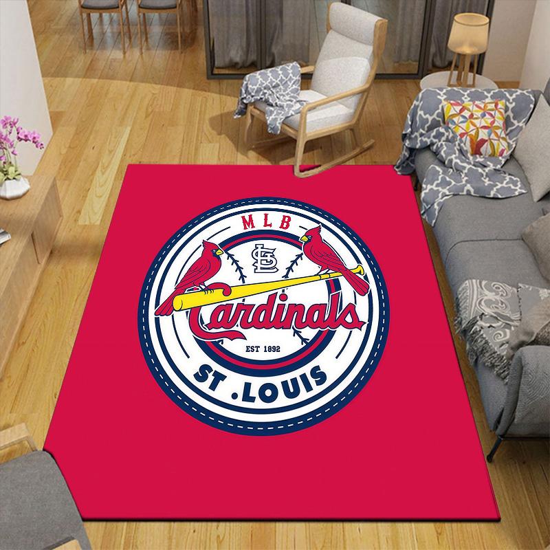 St.Louis Cardinals2 Flannel Pattern Square Carpet,Area Rug,Carpet Rug for Living Room Bedroom Sofa Playroom Decor,Non-slip Floor Mat