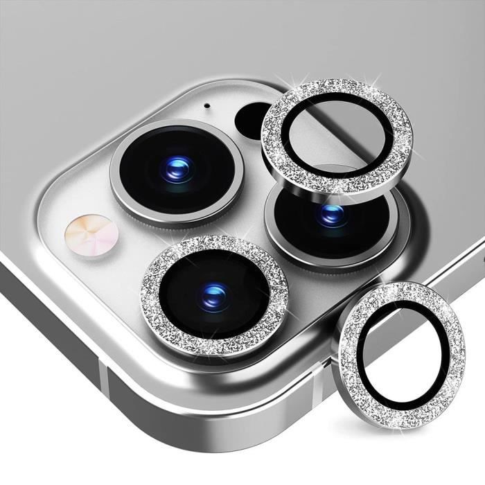 Camera Protection - for iPhone - 14 Pro/Pro Max - Tempered Glass - Silver Aluminum - Anti-Scratch