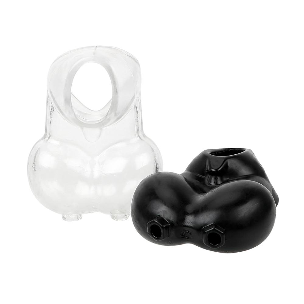 Soft Stretchable Ball Stretcher Scrotum Restraint Bag Testicle Snap Ring Delayed Ejaculation SM Passion Adult Sex Toys For