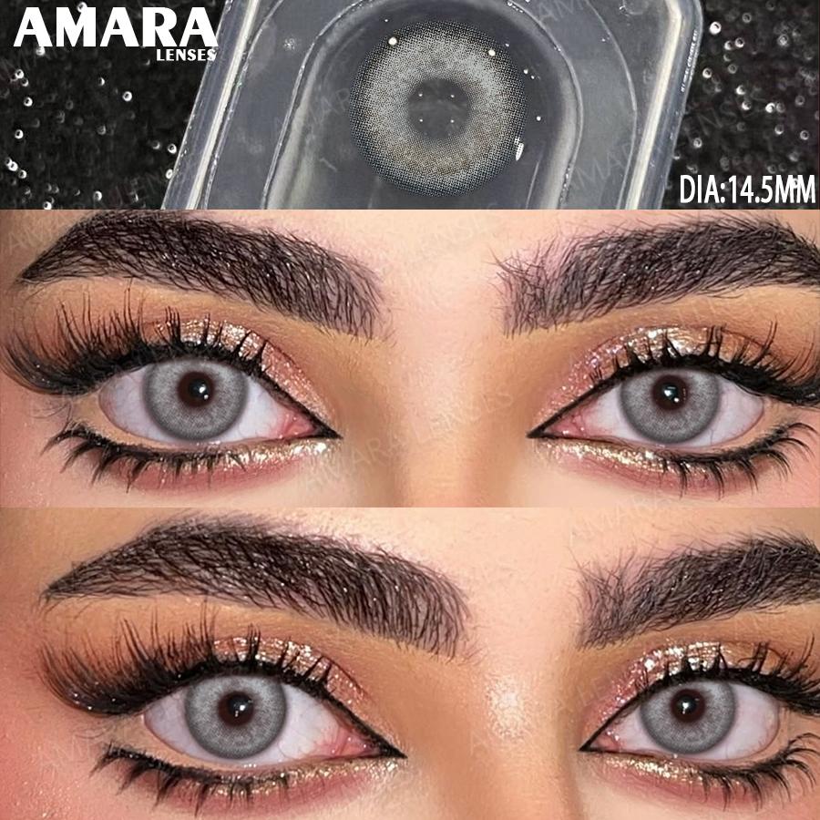 AMARA 1 пара цветных контактных линз для макияжа, синие зрачки, натуральные коричневые линзы, зеленый цвет, линза для глаз, косметические Colorcon