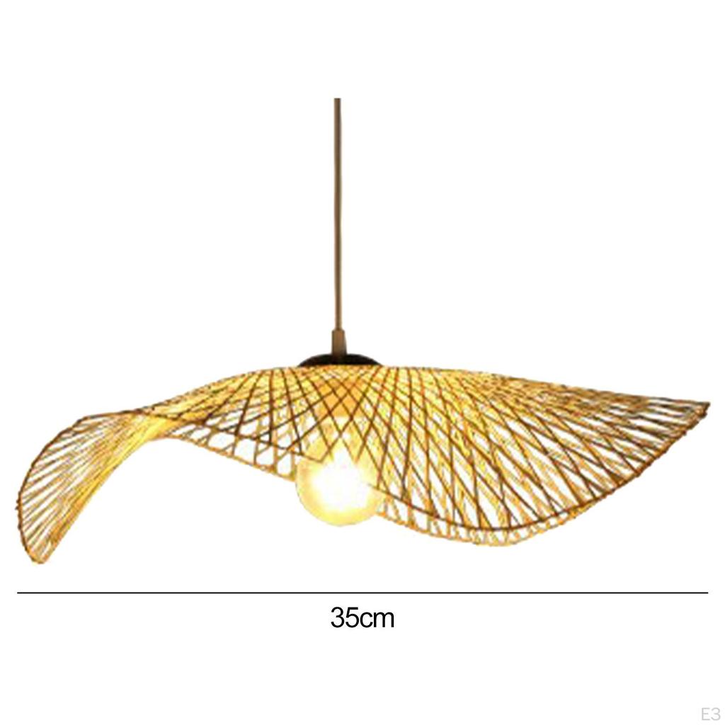 Подвесные светильники, светильники E27, абажур, декоративный тканый потолочный светильник, бамбуковая люстра для