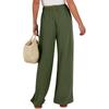Womens Wide Leg Palazzo Pants High Waisted Adjustable Tie Knot Flowy Trousers Casual Loose Pant With Pockets