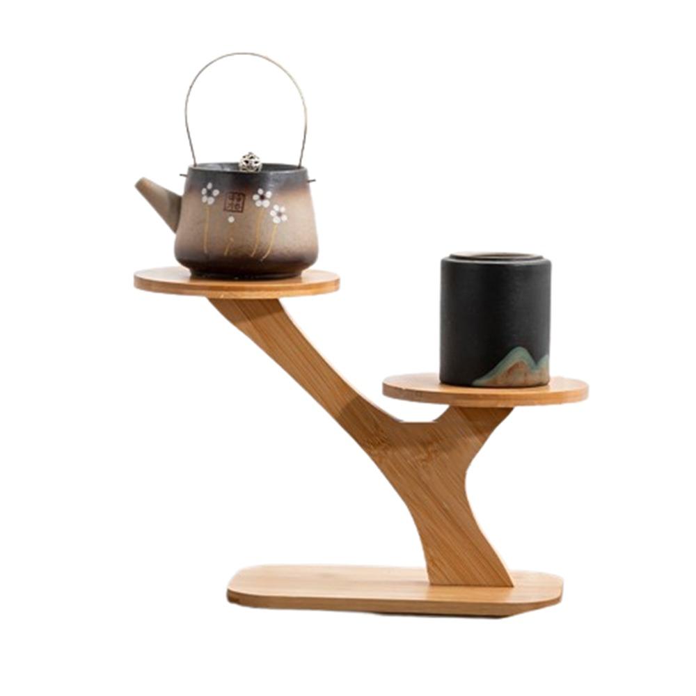 Tree Branch Shape Succulents Bonsai Organizer Bamboo Shelf Desktop Plants Stand for Window