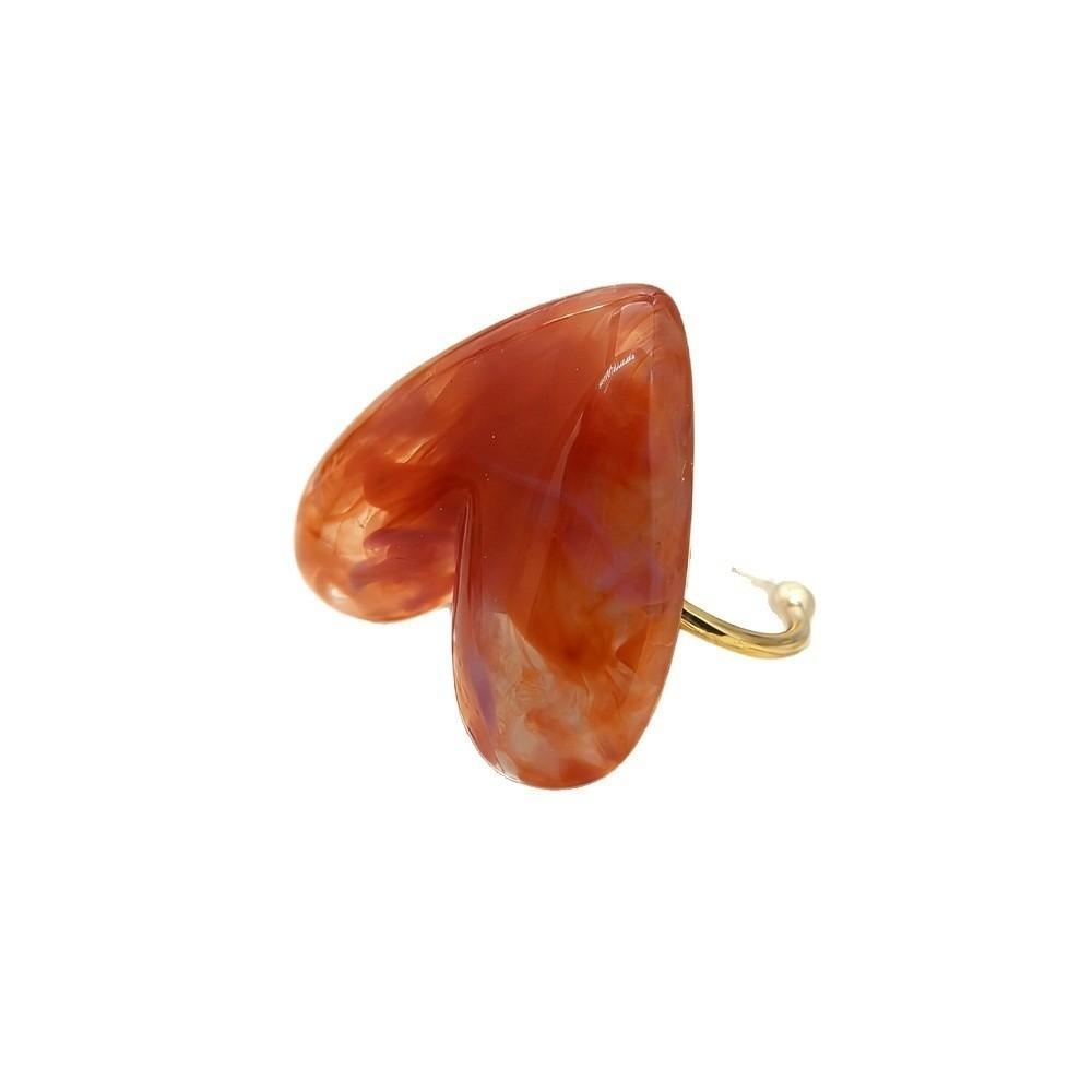 Простое кольцо с открытым ртом Личностное регулируемое кольцо Модное кольцо-сердце из смолы Мужское/Женское