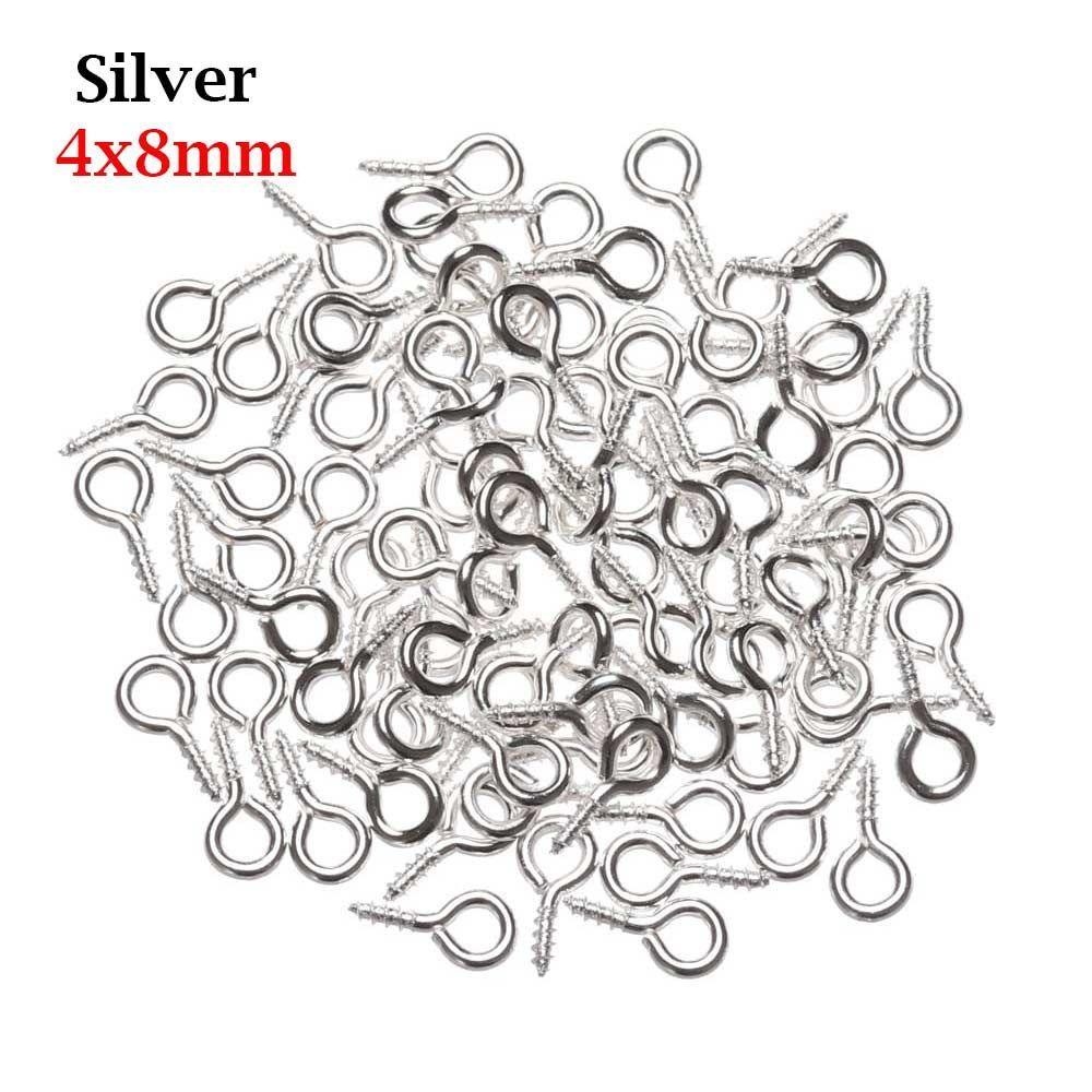 100pcs/pack Keychain Jewelry Handmade Screw Nail Threaded Peg DIY Sheep Eyes Nail