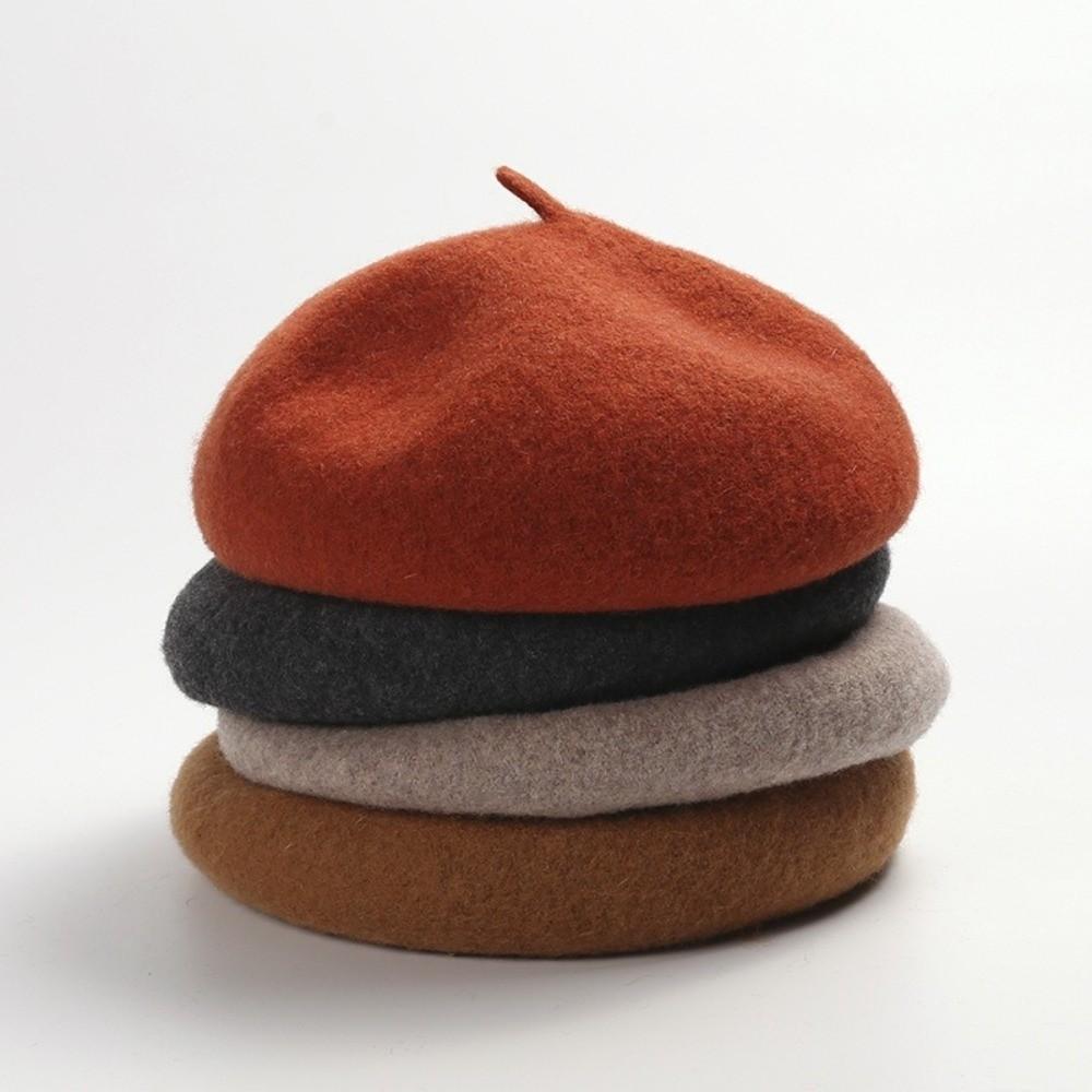 Keep Warm Women Wool Berets Plush British Beanie Hat Vintage Painter Caps Winter