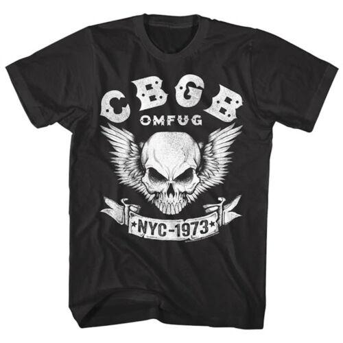 CBGB OMFUG Мужская;s Футболка NYC 1973 Череп Крылья Классический Рок Мерч ОФИЦИАЛЬНАЯ - Мужская Летняя Хлопковая Графическая Футболка