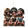 2D Acrylic Pendant Hanging Ornament with Lanyard Easy To Hang Cartoon Monkey Animal Xmas Tree Pendant Versatile Decoration