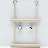 Wood Pet Bird Parrot Parakeet Cockatiel Hanging Bell Stand Cage Swing Chew Toy
