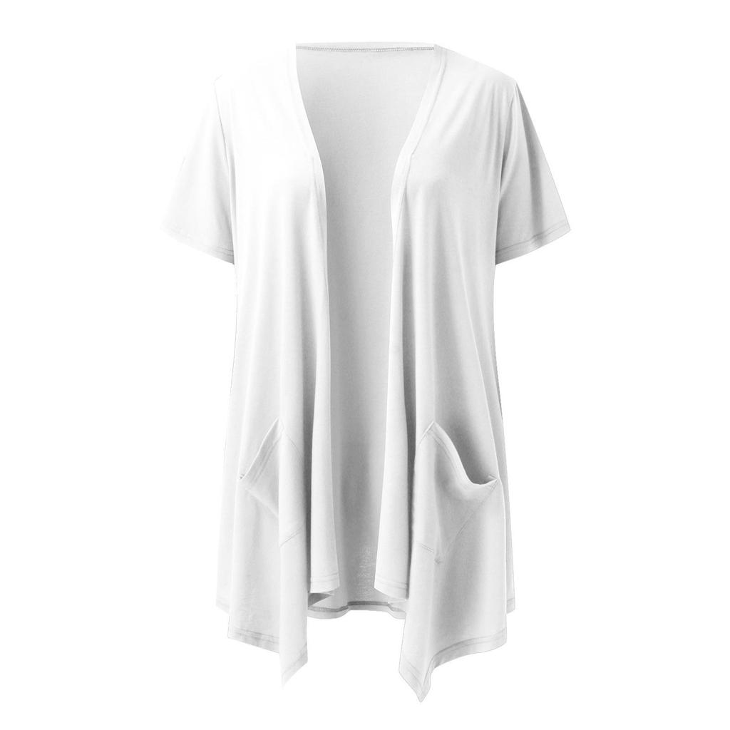 Женский однотонный кардиган с короткими рукавами в европейском и американском стиле 2023 года