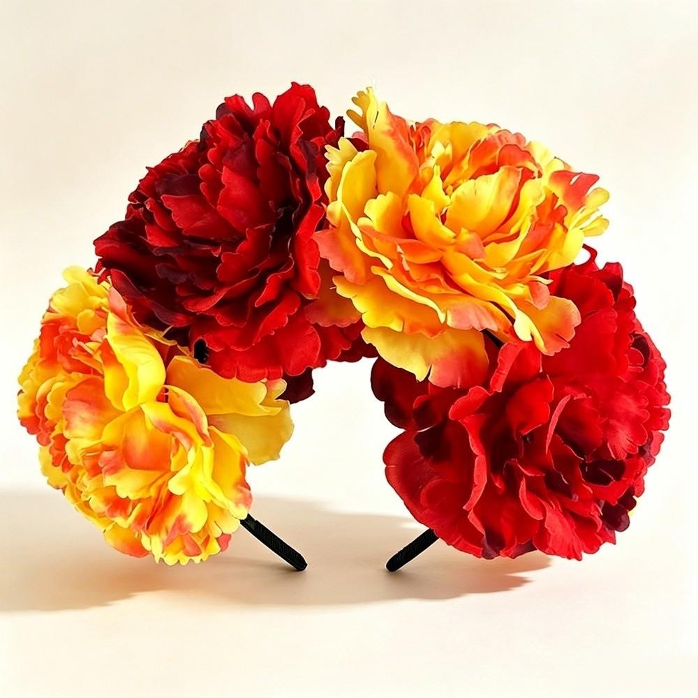 Gorgeous Design Artificial Flower Crown Rose Headpiece Bohemian Hair Accessories Performance