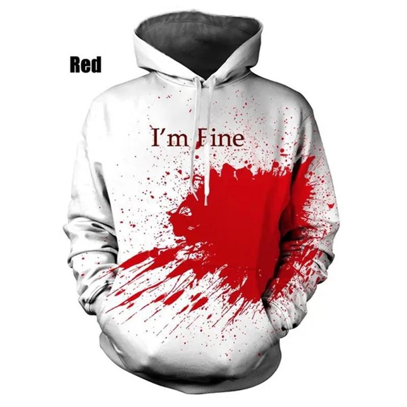 New Fashion Horror Bloody 3D Print Hoodies Men Women Oversized Hoodie Pullovers Hooded Sweatshirts Tracksuit Coats Kid Clothing