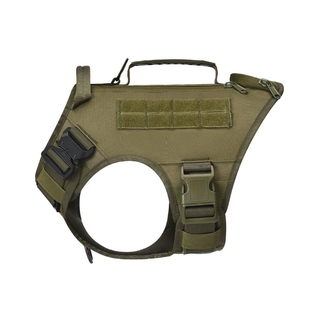 Military Tactical Dog Harness Vest and Leash Set Pet Training Vest Adjustable Metal Buckle Thickening Material for Medium Large Dog