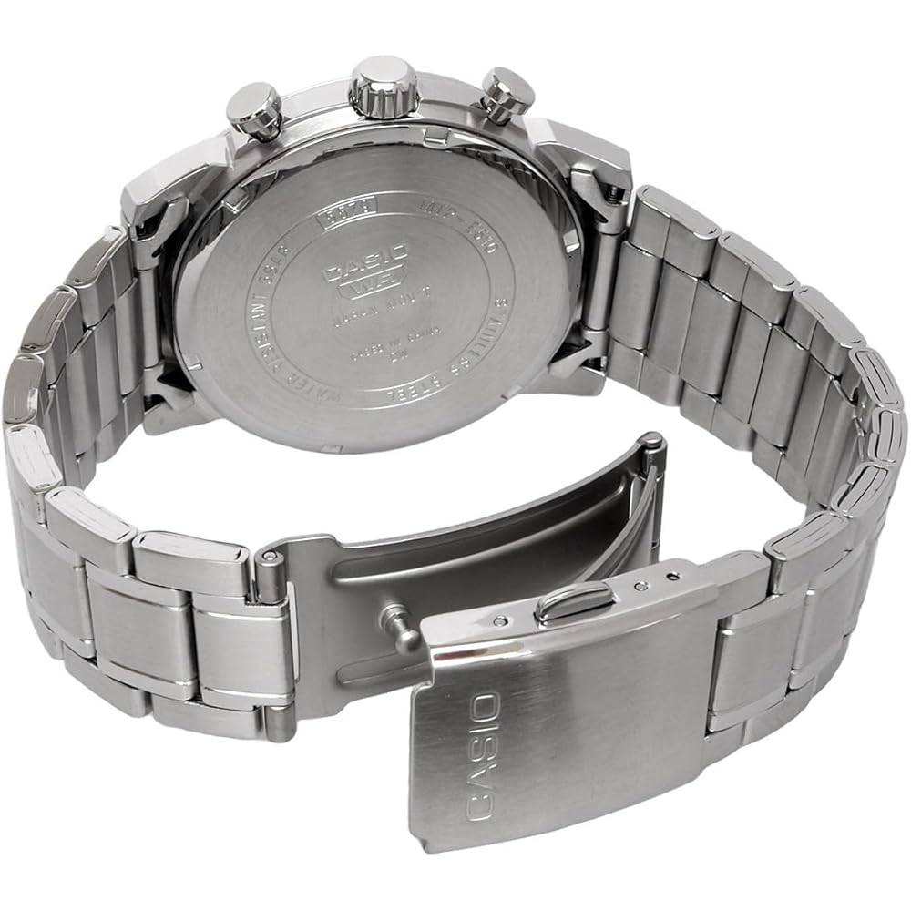 Мужские кварцевые часы Casio Standard с хронографом 1/10 секунды, металлического серого цвета, MTP-E510D-8AV