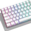 122-Key Double-Shot PBT Light-Transmitting Keycaps with Cherry Profile for Mechanical Keyboards (White)