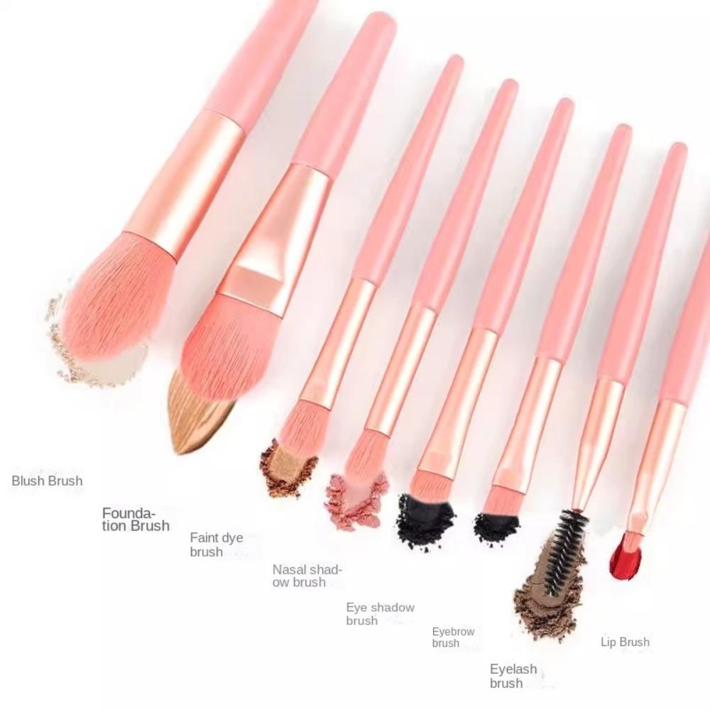 Set of 8 Soft Bristle Makeup Tools Premium Synthetic Foundation Brush Makeup Beginners