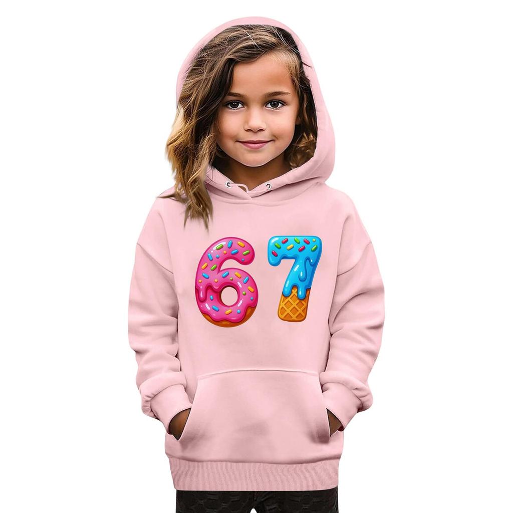 Kids' Fashion Printed Pullover Casual Long-Sleeve Crewneck Hoodie Top