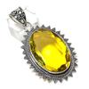 Citrine Gemstone Handmade 925 Sterling Silver Jewelry Pendant 2.25" J7m08