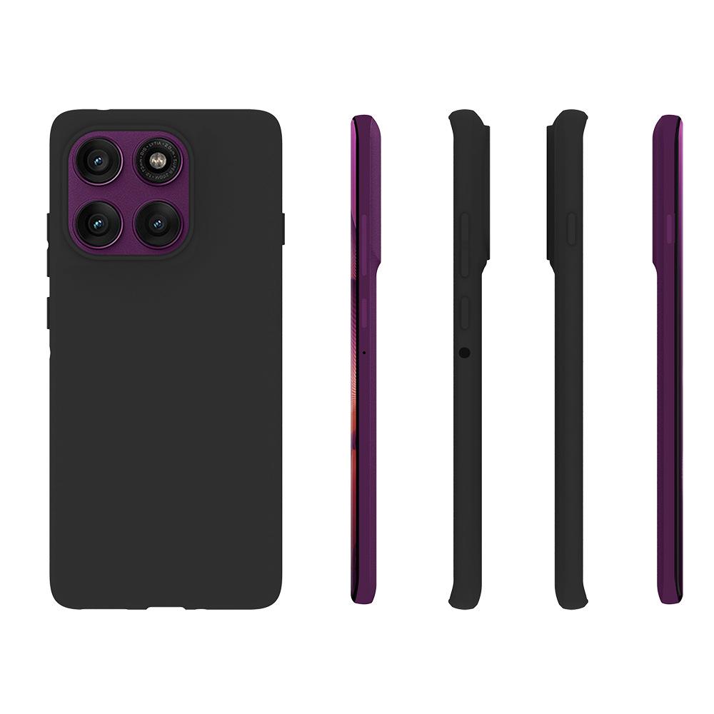 For Motorola Edge 60 Pro 5G TPU Case WANLONFENG MS Series Matte Back Cover with Tempered Glass (Big Hole Lens)