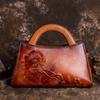 Johnature Винтажная женская сумка из натуральной кожи, роскошная сумка из натуральной коровьей кожи, универсальные сумки на плечо с тиснением